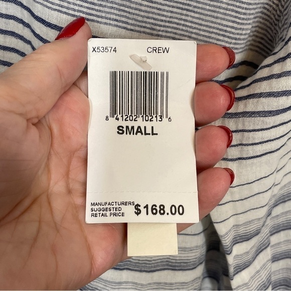 XiRENA Button Down High Low Hem Blue/White Shirt Sz S NWT - Picture 11 of 12